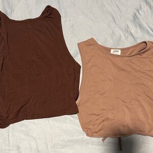 Cotton On Brown and Tan Tank Tops